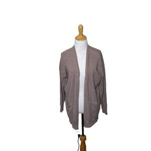 Ninexis Cream Taupe Long Sleeve Open Front Cardigan Size S/M Small Medium